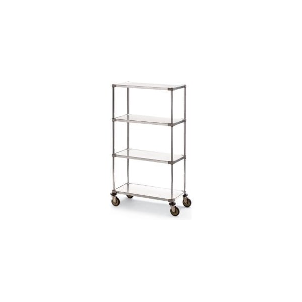 Metro Metro Super Erecta Shelf Truck w/4 Shelves, 900 lb. Capacity, 48"L x 24"W x 68"H, Silver 5445800 - main